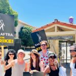 Zach McGowan Instagram - Went to the studio to walk the picket line with @sagaftra and @wgastrikeunite and ran into this amazing crew. Great seeing everyone . #sagaftrastrong #wgastrong 👊💪🍻❤️