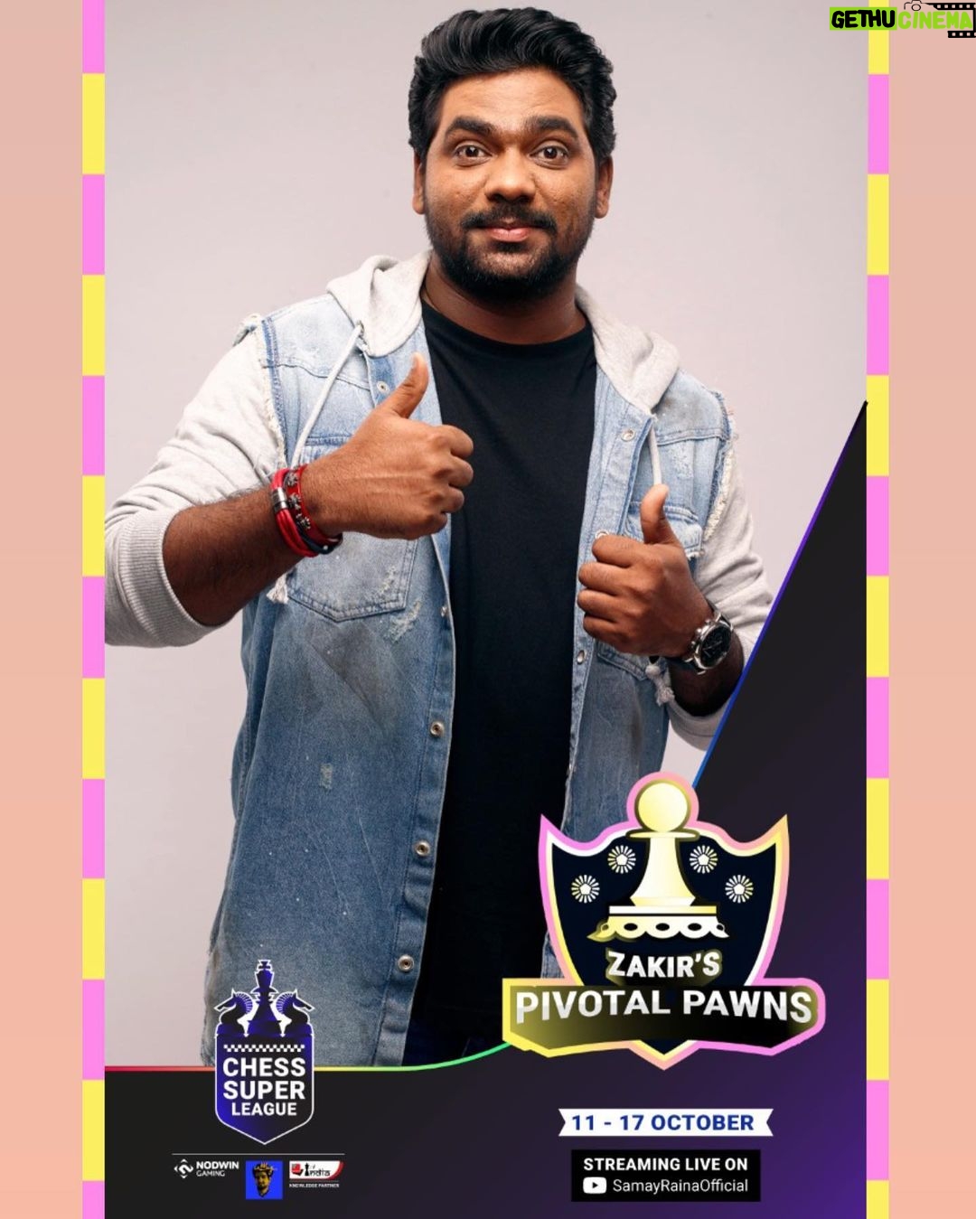 Zakir Khan Instagram - Hiii Guyyss! Get ready for some intense action that’s going down at the Chess Super League from 11th - 17th October where I’m going to lead the Pivotal Pawns for a chess league like never before. Tune in live to watch the league on @maisamayhoon YouTube channel everyday 8 PM onwards. We got this team, let’s go! @chesssuperleague @nodwingaming @sagarshah | @dingliren_chess @zhansaya_abdumalik @abhijeetgupta1610 @bhaktichess @arjunkalyan617 @savee0125 Thanks! #ChessSuperLeague #thepivotalpawns