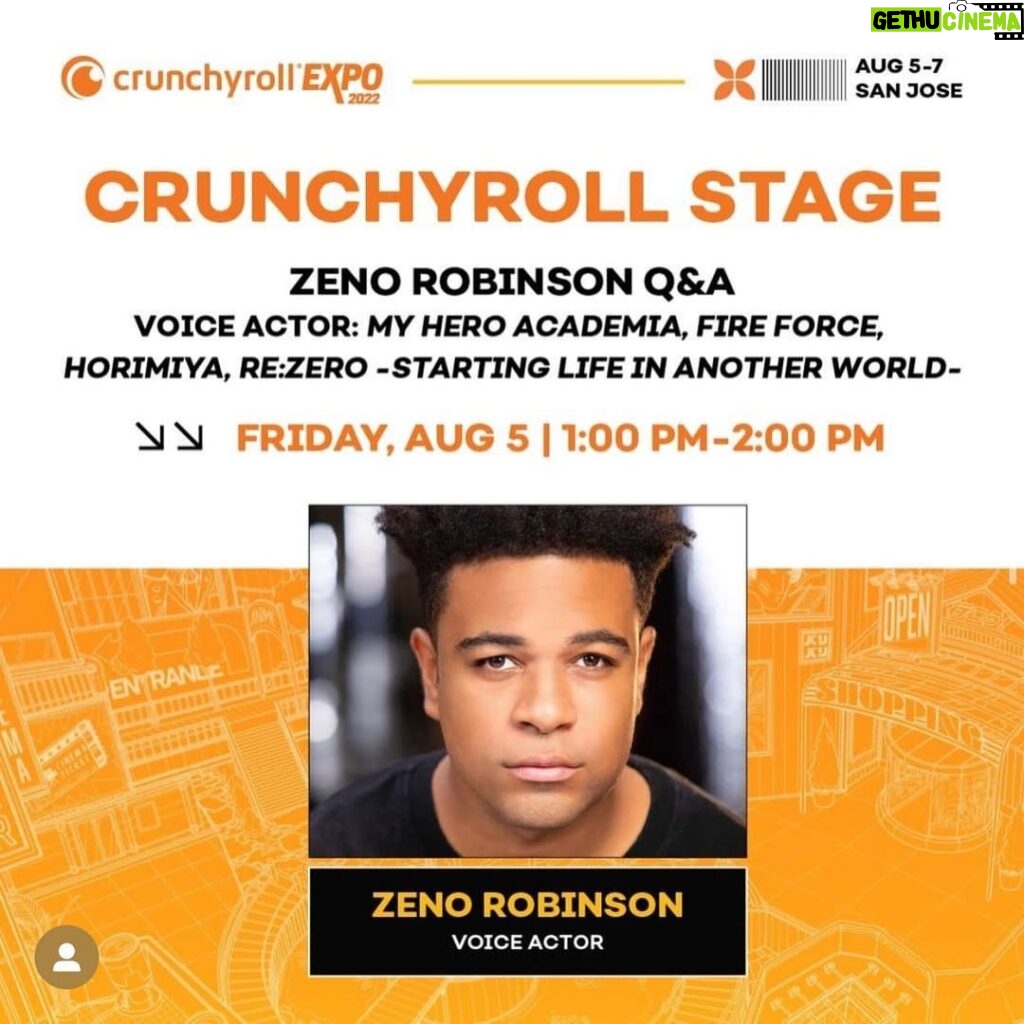 Zeno Robinson Instagram - @crunchyrollexpo !!!! DAY 1 LETS GET IT!!!!!!!! Today I’ll be signing most of the day, and then I’m very honored and blessed to be hitting the Crunchyroll Stage at 1PM, for a Q&A about voice acting. Thank you so much Crunchyroll for this incredible opportunity on such a grand scale. I’m honored 🙏🏾 For my table!!! I’m bringing back the @nikolasdraperivey exclusive HAWKS print for one last victory lap, as well as @lukellios ‘s Hunter print!! These are the last time I’m bringing these to a con, so try to cop while you can!!!! San Jose, California