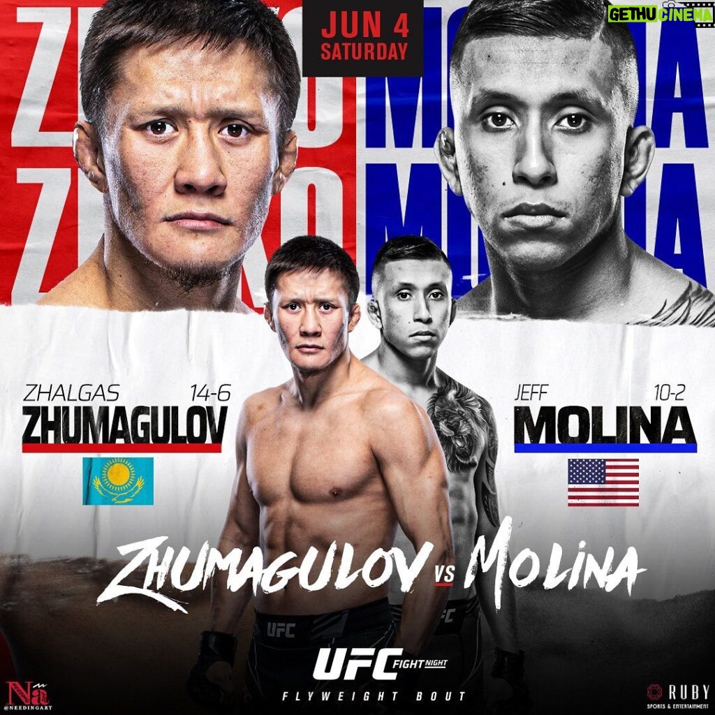 Zhalgas Zhumagulov Instagram - Известна дата моего предстоящего поединка. 4 июня против Jeff Molina. #ufc