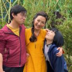 Zhang Meng'er Instagram - Things that you probably don’t know about these people and why I love them. PART 1. P1-Michelle’s wrap day; I thought she was serious before I met her because of the roles she played. But actually she’s a complete goofball that lights up the room with her energy. @michelleyeoh_official P2-Florian and I trying to figure out whose muscles are bigger; well, obviously him. Once he told a joke, I laughed so hard that fell with my chair, and he grab me and my chair with one hand. He’s very afraid of cockroaches. @bignasty P3-🙄when you look at someone who’s so much taller than you P4-Master Yuen’s wrap day; Master Yuen’s always chill. I remember once we were in the makeup trailer, Florian was watching a football game and he screamed suddenly because of a goal. We were all frightened, only Master Yuen so calm, turned around with a smile on his face. He’s a real master. #yuenwah P5-Andy on a boat; Andy may look like a tough fighter, but his real weakness is seasickness. @andyle_official