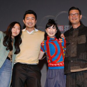 Meng'er Zhang Instagram - I always have fun with my Shang-Chi family! Thanks @awkwafina for moderating our crazy Q&A 
Please brother stop dancing in all your entrances @simuliu 
Thank you for the sweet words @destindaniel 

Thank you @goldhouseco for having us! 

See you all Sept 3rd for the opening of our incredible film, Shang-chi and The Legend of the Ten Rings

#shangchi

My fierce GLAM team

Style @kevinmichaelericson 
Hair @jennychohair 
Makeup @rachelgoodwinmakeup

@gettyimages