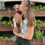 Zoe Colletti Instagram - Just a lil kiss 😚 …………. Check out @iggywearstudio.gls for the most amazing handmade iggy clothes! Louis says thanks for the new fit 🥰🥰 Los Angeles, California