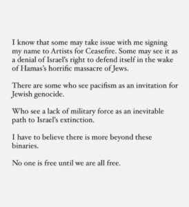 Zoe Lister-Jones Instagram - No one is free until we are all free