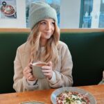 Zoe Sugg Instagram - Ad | Come with us for brunch at the @Marksandspencercafe We’re regulars at our local M&S cafe so I was excited to bring you along and share the new items on the brunch menu and sample their Magic Coffee®️ Ottie also tried her first babyccino which was a hit! #MyMarksFave
