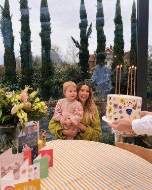 Zoe Sugg Instagram - Had the most special day yesterday celebrating turning 33 🎈🎈 

1. Ottie’s little face when the cake came out 🥹 She genuinely thought we were celebrating her birthday all day and it was adorable. 
2. Breakfast platter of dreams from @stylisheatsuk as always ♥️ I can’t tell you how absolutely incredible those scotch eggs are. 
3. Alfie whisked me away to the spa at @beaverbrook for the afternoon
4. Dreamy!!
5. Birthday cake by the incredible @bunston_bakes ✨ That scalloped buttercream 👌 
6. Family photo! Ottie was saying “cheeeeeeeeeeeeeeeeeessssssssseeeeee” for a very very long time 😂 
7. Reunited with @markyyferris, our fave! 
8. Alfie had arranged for a pizza tent to come over for the evening which went down SO WELL! Honestly they were incredible! @lovespizzaco 
9. SO SO GOOD. 🤤 
10. Champagne piggy backs!