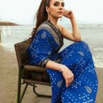 Zoe Viccaji Instagram – This photo was taken on seaview Karachi where I grew up! Posing for @sapphirepakistan and their beautiful line of saaris ❤️ #saari #elegance #blue Faizan Motani