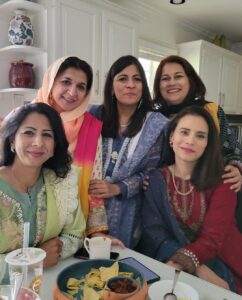 Zoe Viccaji Instagram - Eid in Austin! With my two lovelies and new adopted family! Beautiful red outfits on me and Lyla were sent all the way from a Pakistan by @mariabofficial !! Thank you so much 😊 eid Mubarak everyone, hope you all had a love filled day ❤️