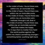Zoie Palmer Instagram - I love this, and I do believe If we look, really look within, we find there is an invincible all of it ❤️