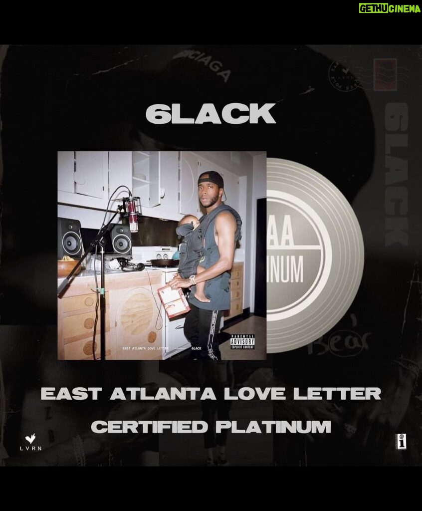6LACK Instagram - one more thing about it 💌— never got to share/celebrate that EALL went platinum 💿 a good sign that we don’t have to do it any way, other than our own. thank you to anyone that ever hit play & i can’t wait to take a trip through time on this tour see you on the road 🥷🏾💜