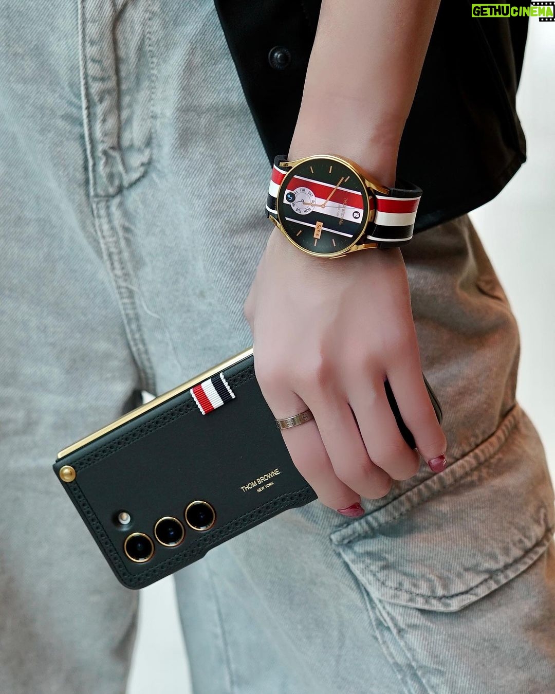 AC Bonifacio Instagram - Samsung X Thom Browne Luxury fashion just in my pocket. This collaboration is sooo cool, allows me to be stylish, productive and creative all at the same time. Aside from the new design for the Galaxy Z Fold5 - I love how I can take topnotch photos for content creating and of course the note taking whenever I have work & meetings! But wait there's more! With the Galaxy Watch6, I love how it monitors my sleep and health, perfect to track my wellness journey in styleeeee!! This limited edition set will be available on September 12 on Samsung.com and in UNIVERS Greenbelt. #JoinTheFlipside and get yours hands on your next go-to foldable device! #GalaxyZFold5ThomBrowne #GalaxyxThomBrowne