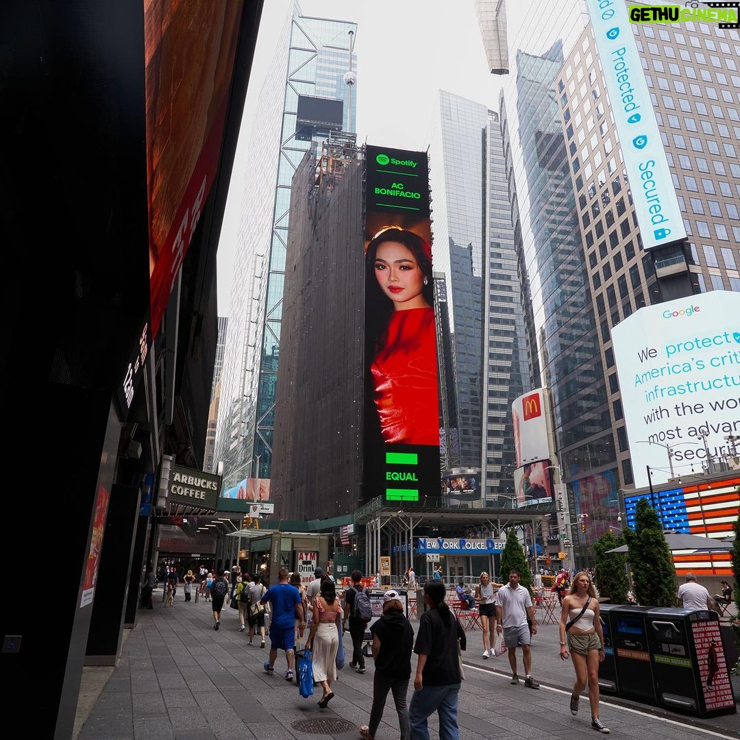 AC Bonifacio Instagram - my face is on times square ???? WHAAT π₯Ή this is insane - definitely a dream come true βοΈβοΈπΌπ»π 4MYSELF 444 !!!! thank you @spotifyph @starmagicphils @tarsierrecords !!! π«ΆπΌ thank you to EVERYONE whos been here with me on my journey. all love π Times Square, New York