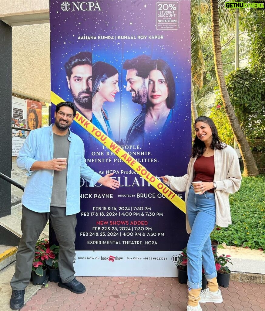 Aahana Kumra Instagram - And we are sold out on our premier night!! 🎭🌌🐝🥹🙏😘💕👩‍❤️‍💋‍👨 #constellations What a journey this has been!! Can’t wait to share it with all of you!!! Cya in the theatre!! 🎭😘🙏🧿 @realkunaalroykapur @bguthrie01 @ncpamumbai @dipnaa @saatvikanta @yaelcrishna #arghyalahiri #shernazpatel @avafrin @radhikajhaveri #openingnight . . . . #premiernight #premier #theatre #theatrelife #naataklife #aahanakumra #kunaalroykapur NCPA Mumbai