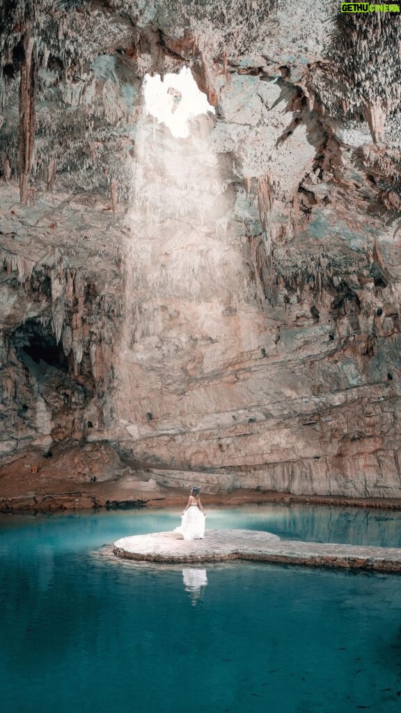 Aakriti Rana Instagram - Would you fly 15,000 kms to experience this? 📍One of the most beautiful cenotes in Mexico. This is Cenote Suytun. Here is a fun fact! Do you know that Cenotes played significant role to the Mayan people because they were the only source of fresh water?! It is believed the human sacrifice was conducted when the Maya were experiencing a long drought. Cenotes were spiritual places for Mayans. #aakritirana #cenote #cenotesuytun #mexico #yucatan #tulum #mexico🇲🇽 #reelsinstagram #travelblogger #indiantravelblogger #mayans #funfact Cenote, Suytun, Valladolid, Yucatan.