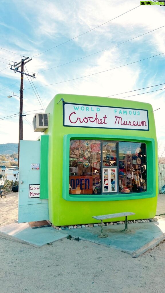 Aakriti Rana Instagram - I went to the cutest little museum in the middle of nowhere! It has an unbelievable collection of the crocheted items that were lovingly made by aunts or grandmas in the 70s. How cute is that! You must have seen it in some of the ads here and there. P.s there is free entry for all ❤️ It’s called the @worldfamouscrochetmuseum and it’s in Joshua tree, California, USA. #aakritirana #joshuatree #california #museum #crochet #travel #travelblogger #smallestmuseum #usa #aakritiinusa