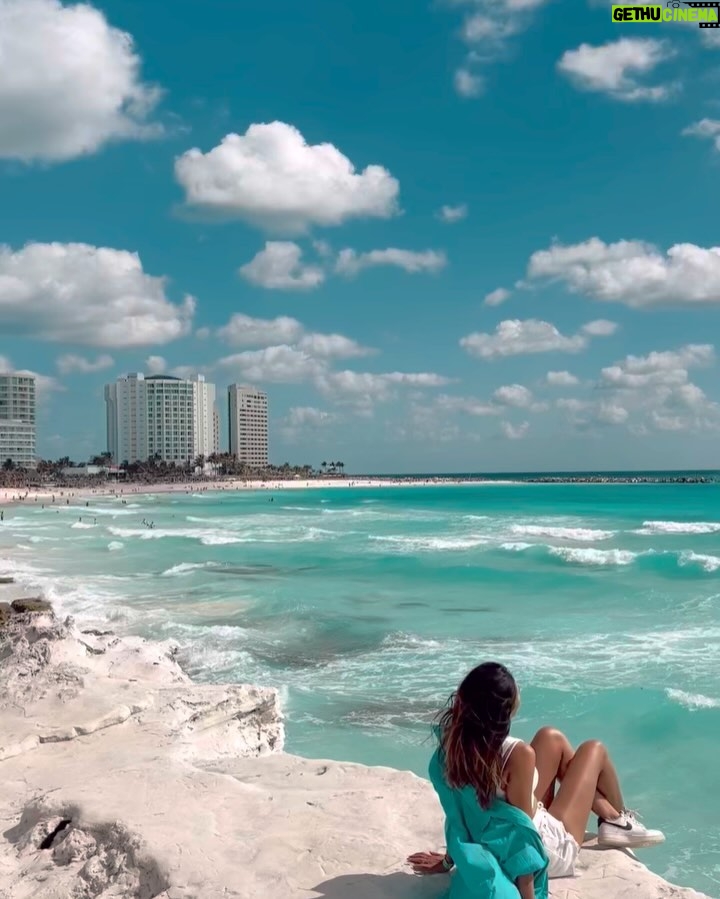 Aakriti Rana Instagram - What is this insanely blue water! Hello Cancun! ❤️ My last destination in Mexico before we head back to USA and continue our road trip ! Have you ever been to Mexico? #aakritirana #mexico #cancun #beach #travelblogger #indiantravelblogger #beachlife #mexico🇲🇽 Cancun,Mexico