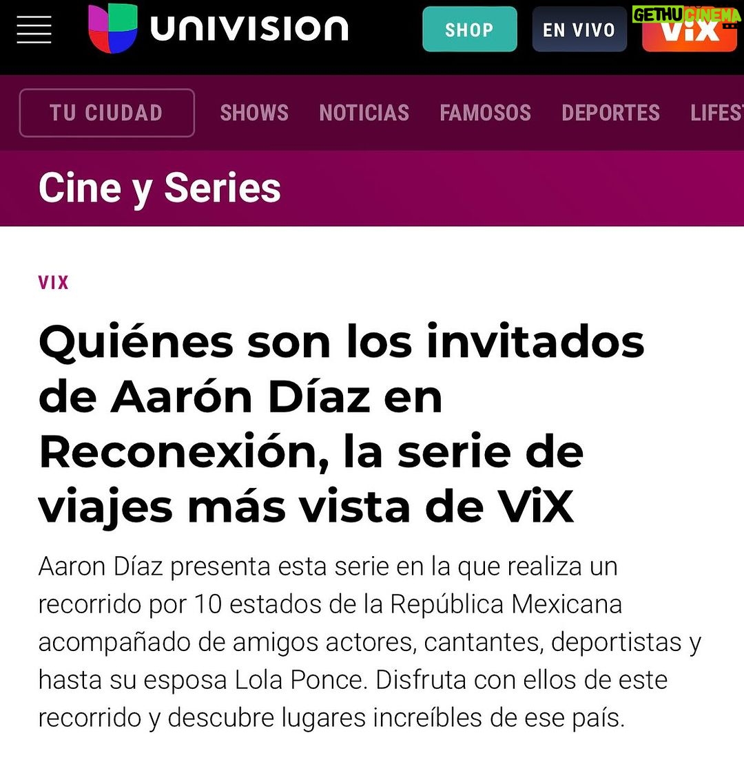 Aarón Díaz Instagram - Gracias a ti, @reconexionmexico es la serie de viajes más vista de @vix 🙏🏽🙌🏽 Únete a este viaje mágico por nuestro hermoso país México!