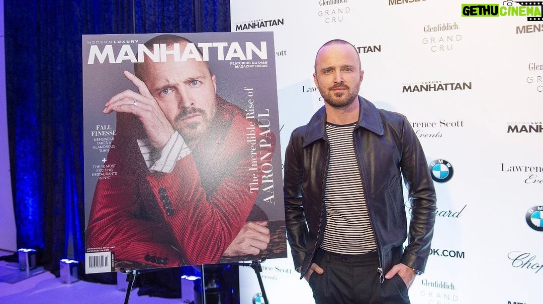 Aaron Paul Instagram - Good times with new friends celebrating the launch of @themensbook and my October magazine cover @manhattan_magazine event