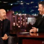 Aaron Paul Instagram - ‪Always such a good time visiting with my dear friend @JimmyKimmel ‬ ‪Tune in tonight to see what sort of secrets we talked about. #ElCamino‬ ‪#Kimmel @JimmyKimmelLive #ABC‬