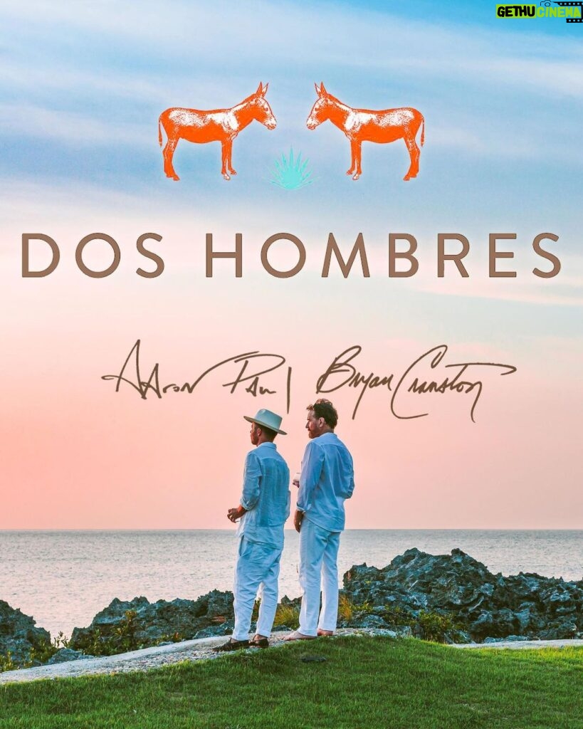 Aaron Paul Instagram - From your friends at @doshombres we would like to wish you all a very happy Monday. With love, Aaron & Bryan 🥃