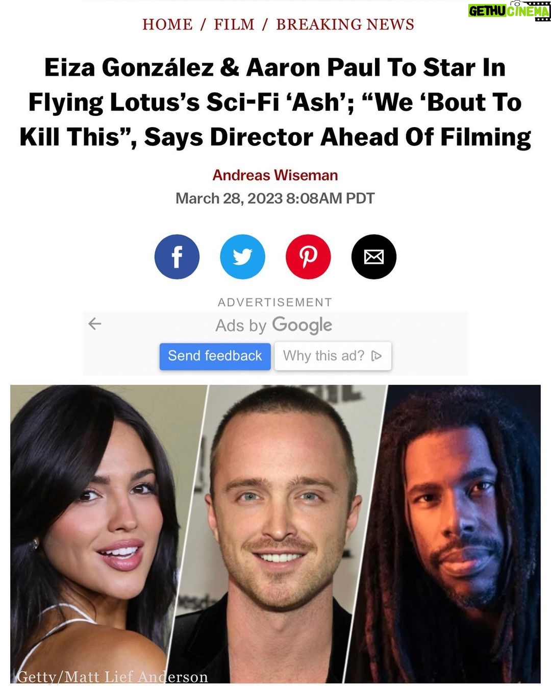 Aaron Paul Instagram - New Zealand here we come! Excited to announce that I am teaming up with @xyzfilms on yet another beautiful story. Brought to you by the incredible film maker and musical genius @flyinglotus. Leading the charge in this story is the one and only @eizagonzalez and she is going to absolutely crush it. I have known this beautiful force of nature for many years now and to be able to tackle something this massive with her is truly a dream come true. Love you girl! Ash is a next level Sci Fi drama that will be mind bending and all around fucked up and Flylo is going to blow all of our minds with this one. Thank you Jonni Remmler for writing such a powerful script for us all to dive into. Letβs get it!!! πͺπππ©βππ¨βππΎ