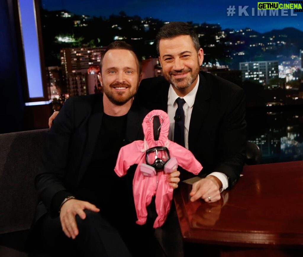 Aaron Paul Instagram - Finally, @laurenpaul8 and I now know what our little girl is coming home in from the hospital. Perfect. Thanks for the baby meth suit @jimmykimmel. Tune in tonight and watch us talk about stuff.