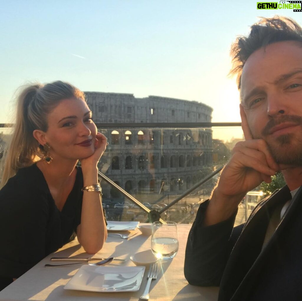Aaron Paul Instagram - Date night with this pretty little bird. I love you Italy. I will miss you. 🍷 Rome, Italy