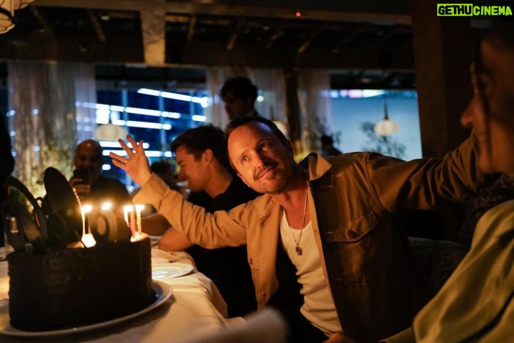 Aaron Paul Instagram - Can’t thank everyone enough for all of your birthdays wishes you sent my way the other day. Had the best time celebrating another year around the sun last night with some of the closest friends in my life. I love you all. Was incredible raising a glass with all of these special people at one of my favorite spots that also happens to be one of the greatest partners we have in @doshombres. Thank you @taogrouphospitality for always setting the bar in hospitality. You really know what you are doing. Thank you to my dear friend and partner for life in this crazy industry @pavan for always welcoming everyone with such open and loving arms. So damn proud to have DH inside of all of your beautiful spots. To the staff at @lavoristorante and @fleurroom.la I just want to tip my hat to each and everyone of you for making us all look so damn easy. You do it all with such calmness and grace and nail it every single time. Here’s to many more trips around the sun for each and everyone one of us. Love to you all my friends. 🥃❤️ LAVO Ristorante