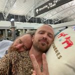 Aaron Paul Instagram - This @doshombres tour is just beginning. I need a nap. Thank you @witchery_stitchery for my new traveling pillow. @bryancranston still insists on sleeping on my shoulder. Thank you for the love everyone. We have had the best time serving up some drinks and raising a glass with all of you. LFG Fastest growing Mezcal in the game!🥃🚀