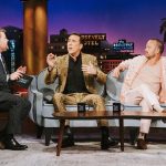 Aaron Paul Instagram - Got to hang with the one and only Nicolas Cage this evening with the incredible @j_corden. Tune in to @latelateshow this evening to hear me talk all things @dualmovieofficial and my obsession with Cage. I may look calm in this photo but on the inside I was freaking out.