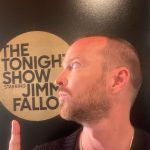 Aaron Paul Instagram – See you tonight @jimmyfallon 
Always love my time here my friend. Tune in tonight to hear about my new film Dual and what it’s like for me changing diapers with a newborn with zero sleep. 

#fallontonight 30 Rockefeller Plaza