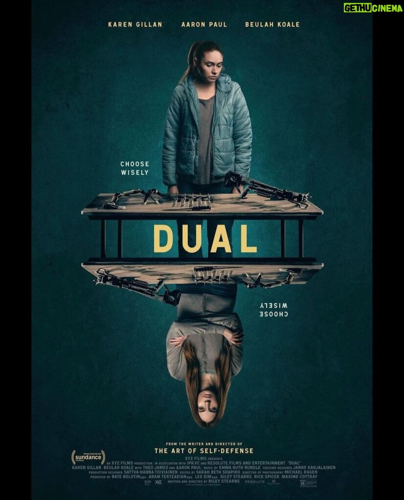 Aaron Paul Instagram - Dual is coming to a theater near you very soon. Can’t wait for you all to see it.🎥🔪🏹👯‍♀️ April 15th 🇺🇸 International dates coming soon.