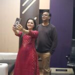 Aarya Ambekar Instagram - A melodious song is on its wayyy!!! Releasing sooon!! Its gonna be my 1st association with Suresh Wadkar ji and I can't keep calm.!!!😁🙏🏻 (Any guesses what it could be about?) Swipe to see how subtle Saleel dada can be, after passing a series of hilarious remarks himself..vs, me.. completely losing it..!!!😝😝 Dawn Studios