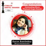 Aarya Ambekar Instagram - 6th Majja Digital Awards Film Congratulations @ambekaraarya 🎉 Outstanding Music Playback Singer Female - Bai ga (Chandramukhi) #6thmajjadigitalawards #itsmajja #majjaawards