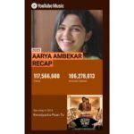 Aarya Ambekar Instagram - 🥹🧿🙏🏻gratitude and only gratitude! @youtubemusic @youtubeindia @youtubecreatorsindia Thaaankyou dear @vijaynarayangavande dada for giving me this beautiful song with Ajay dada which is topping this year’s Top Marathi charts!!🤗🙏🏻 and Thank you to my social media family for consistently supporting me and my music .. and for showing your love through your views, shares and likes!! #youtuberecap2023
