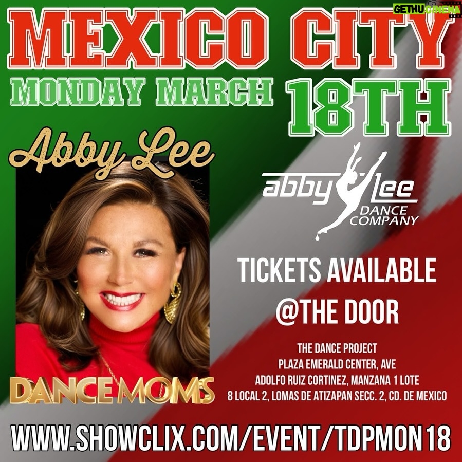 Abby Miller Instagram - MEXICO CITY! I can’t wait to live it up with you all in my class on Monday ~ select tickets available online and at the door! Are you all ready?! Let’s dance 👏🏼🇲🇽 🎟️: https://embed.showclix.com/event/tdpmon18 #aldc #aldcalways #abbylee #abbyleemiller #dancemoms #abbyleedancecompany #leaveitonthedancefloor #mexico Mexico City, Mexico