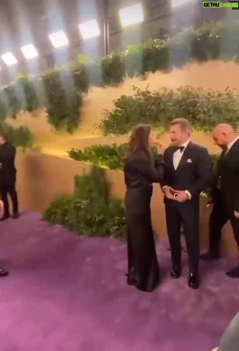 Abed Fahd Instagram - A joyful moment on the red carpet with @markwahlberg Hand shake full of mutual respect and appreciation. Thank you Mark for the wonderful approach and hopefully we’ll meet again. @joyawards.official Style and fashion designer @ramisalamoun . . . . #ksa #ksa🇸🇦 #abedfahed #actor #style #star #tv #tv #film الرياض