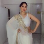Abha Paul Instagram - Draped in white, golden shimmer, dancing to the rhythm of beauty. #EtherealElegance ✨