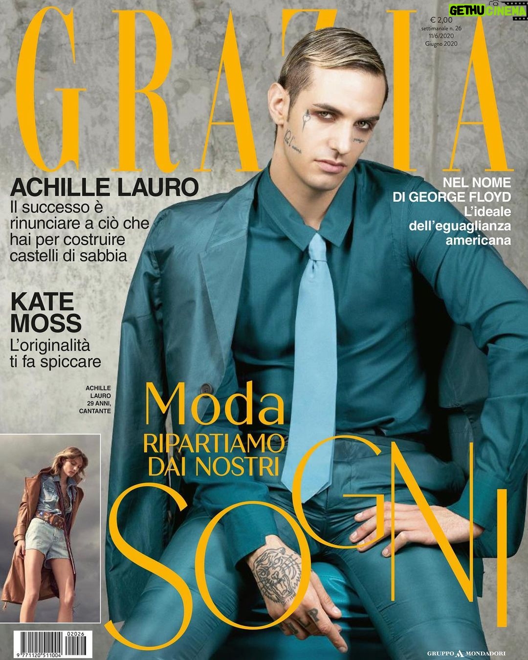 Achille Lauro Instagram - “Faccia D’Angelo” in edicola su Grazia Italia 🎻😜 @grazia_it @silvia_grilli & @venicebeachinmilano Styl @nickcerioni Ph @luca_damelio_obe Press @dalia_gaberscik #grazia_it