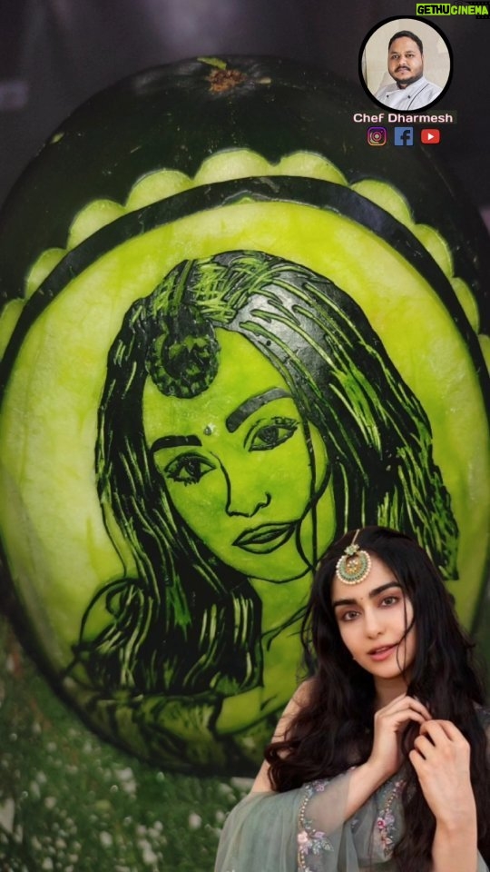 Adah Sharma Instagram - Watermelon Fruit Face Carving @adah_ki_adah #watermelonfruitfacecarving #art #artwork #artgallery #like #instagood #instagram #instareels #indianactor #hindumovies #love #instlikeforlike❤️