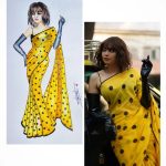 Adah Sharma Instagram - I tried a fashion illustration of @adah_ki_adah 💛 She's looking pretty in vibrant yellow saree adorned with bold black dots, complemented by long black leather gloves 🖤💛 . . . . . . . . . . . . . . . . . #adahsharma #fashionillustration #fashiondesigner #niftmumbai #nift #adahsharmafan #art #artistsoninstagram #fashionsketch #niftian Nift Mumbai