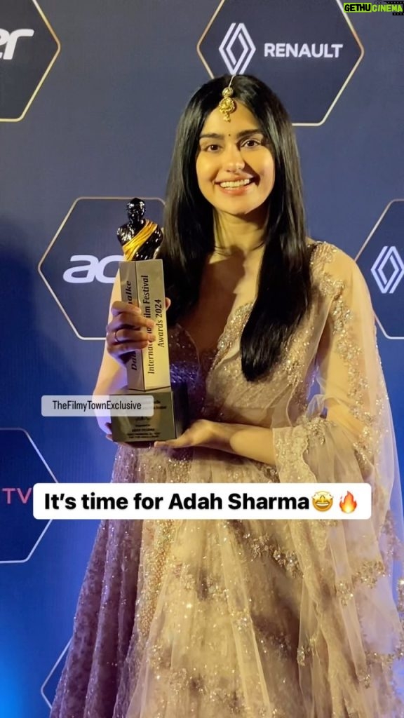 Adah Sharma Instagram - It’s Time for #AdahSharma as she wins #dadasahebphalkeawards #adahsharma #adahsharmahot #adahsharmabeauty #adahsharma_arabfc #adahsharmafan