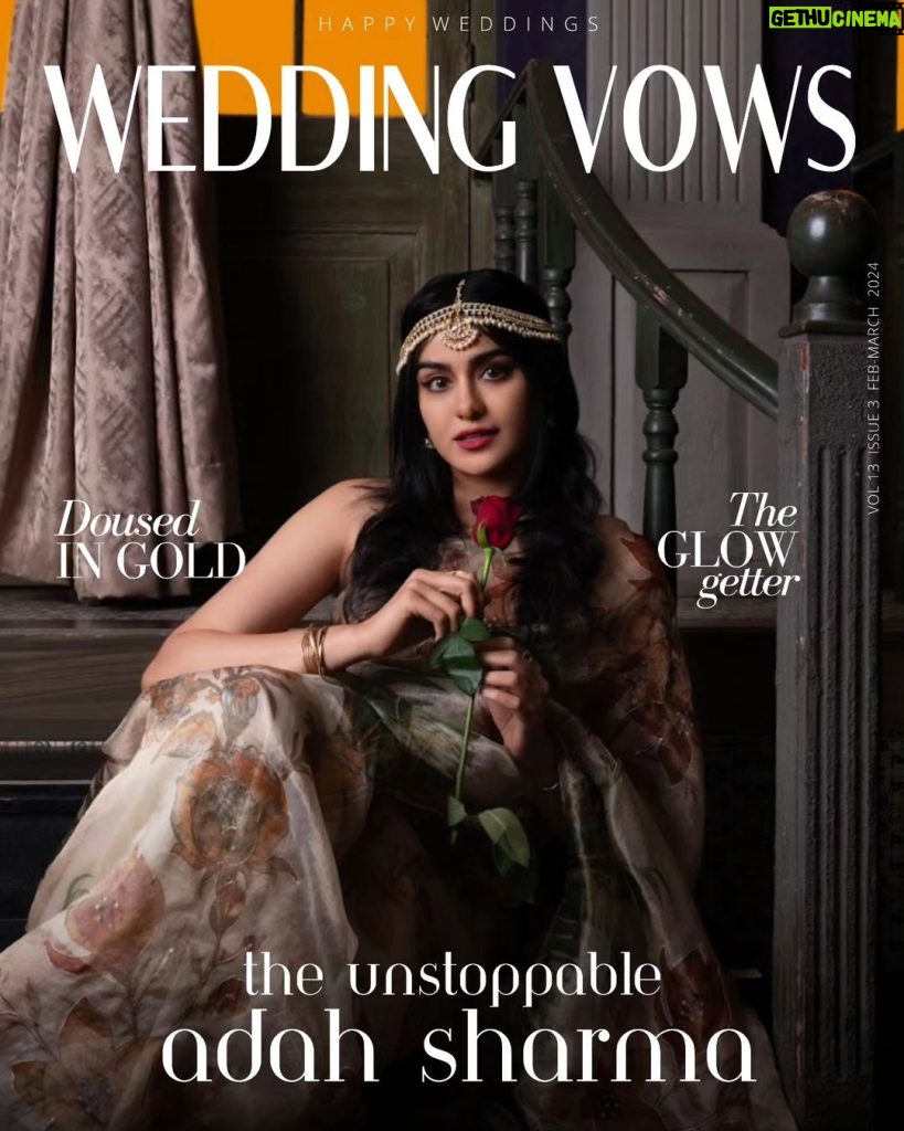 Adah Sharma Instagram - Adah Sharma who has to her credit the highest female grossing film of all time #TheKeralaStory now has three releases in a month #BASTAR #SunflowerS2 and The Kerala Story on OTT ! She's unstoppable! Magazine: Wedding Vows (@weddingvows.in) Muse: @adah_ki_adah Founder & CEO: N DakshinaaMurthi (@itsme_daksh ) Concept & Photography @luvisrrani BTS & Reels Team @luvisrrani Production @thecapturingfactory Fashion Editor/Stylist: @sshorewala For Wedding Vows: @farvi_wadhwa Stylist Asst @khusshiii.k Assistant @eat_sleep_wear MUA: @kanika_arrora MUA Assisted by: @kayceesbeauty_bykritika Hairstylist: @snehal_uk Location @bandramitron X @maverick.communication01 Artist Reputation Management: @shimmeryentertainment Artist Business Manager: @asira.09_ Clothing PR: @ektara_world Floral Saree Outfit- @chinayabanaras Jewellery- @tvishajewlz Bag: @prettylittlearts87