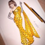 Adah Sharma Instagram - I tried a fashion illustration of @adah_ki_adah 💛 She's looking pretty in vibrant yellow saree adorned with bold black dots, complemented by long black leather gloves 🖤💛 . . . . . . . . . . . . . . . . . #adahsharma #fashionillustration #fashiondesigner #niftmumbai #nift #adahsharmafan #art #artistsoninstagram #fashionsketch #niftian Nift Mumbai