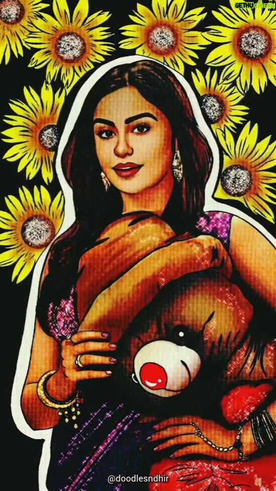 Adah Sharma Instagram - What an acting @adah_ki_adah 🌻🫶💛✨... I was binge watching the web series yesterday and couldn't stop myself from recreating the poster of it... A mind-boggling series with a lot of twists and turns..loveddd it💯✨ Must watch!!!! #digitalart #artreels #artistsoninstagram #adahkiadah #adahsharma #sunflowerseason2 #illustrationartists #illustrators #bastar #exploreartists #trendingreels #artgallery