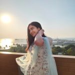 Adah Sharma Instagram - Posing with the 4.5 billion year old star -The Sun ☀️ . . Wearing @guldavari_one 👗 @ishreen_vadi