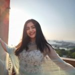 Adah Sharma Instagram - Posing with the 4.5 billion year old star -The Sun ☀️ . . Wearing @guldavari_one 👗 @ishreen_vadi