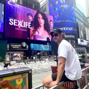 Adam Demos Instagram - Times Square!! 
Just f*#ckin wow 
Absolutely rattled and Beyond grateful! 
I’m a lucky lucky man!!! 
@sexlife @netflix #rattled