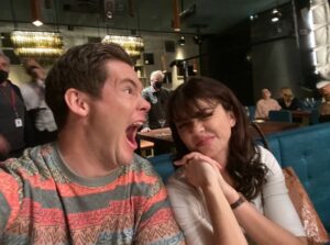 Adam Devine Instagram - Bumper in Berlin is streaming on @peacocktv now! Check out me and my tv work wife @sarahhyland being song and dance people! #bumperinberlin