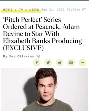 Adam Devine Instagram - BUMPER is BACK! Oh my. I’m a song and dance man once again! So excited to breath life back into my boy Bump. Such a lil manic and I loved playing him! Thanks @elizabethbanks @maxhandelman, @universaltv and @peacocktv for making this all possible AND thank you to the insanely talented @meganamram for steering the ship! Can’t wait!!!